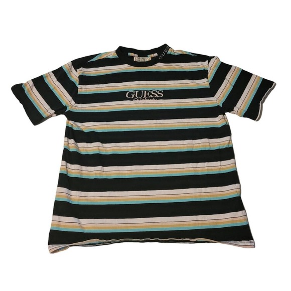 GUESS Originals Dylan Stripe 1981 T-Shirt Size Small Embroidered Retro Look - Picture 1 of 8